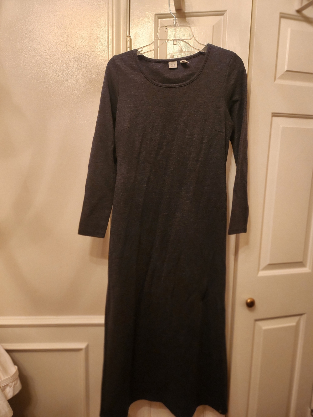 GAP Long Sleeve Maxi Dress in Charcoal Gray